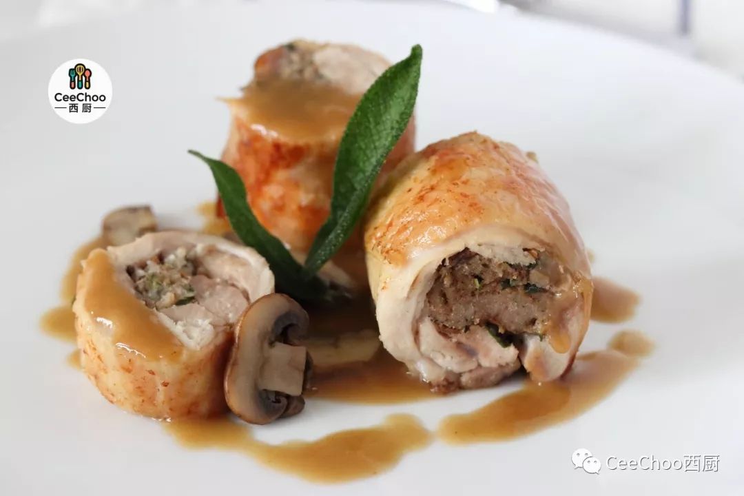 Chicken ballotine with Marsala sauce